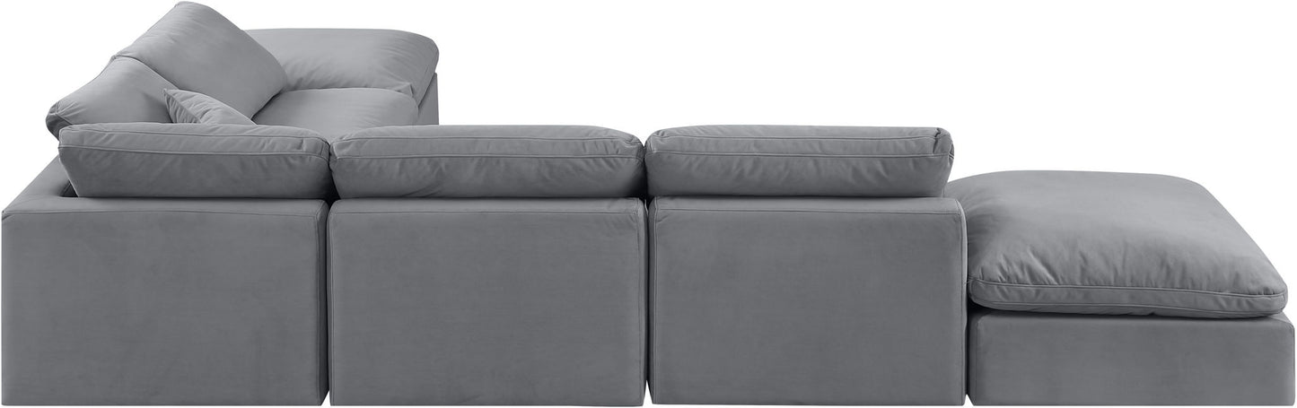 Indulge - Velvet 6 Piece Modular Armless Sectional