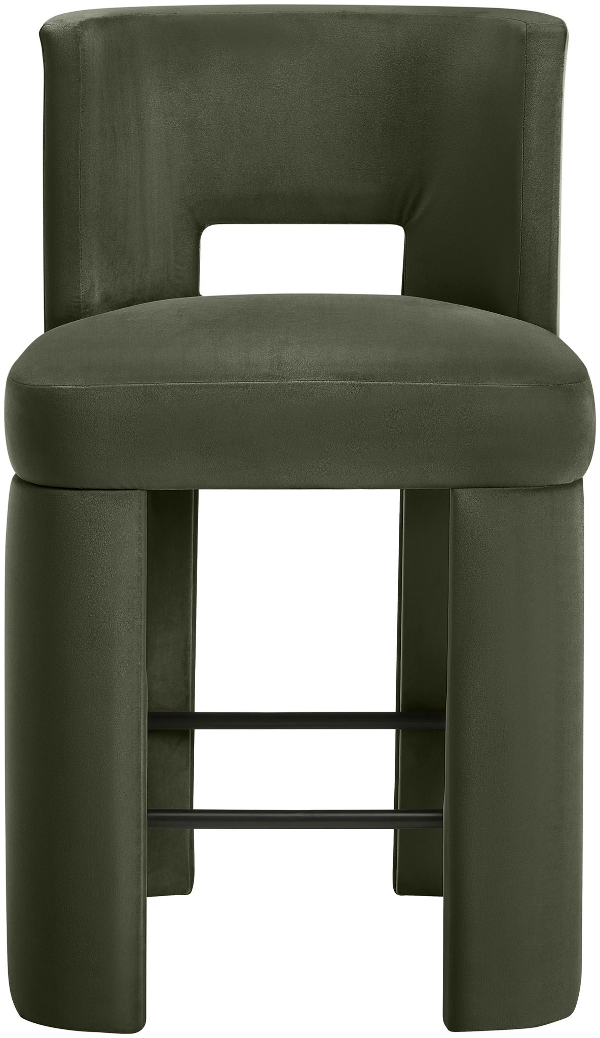 Zuno - Velvet Performance Fabric Upholstered Counter Stool (Set of 2)