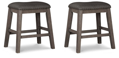Caitbrook - Upholstered Stool (Set of 2) - Gray