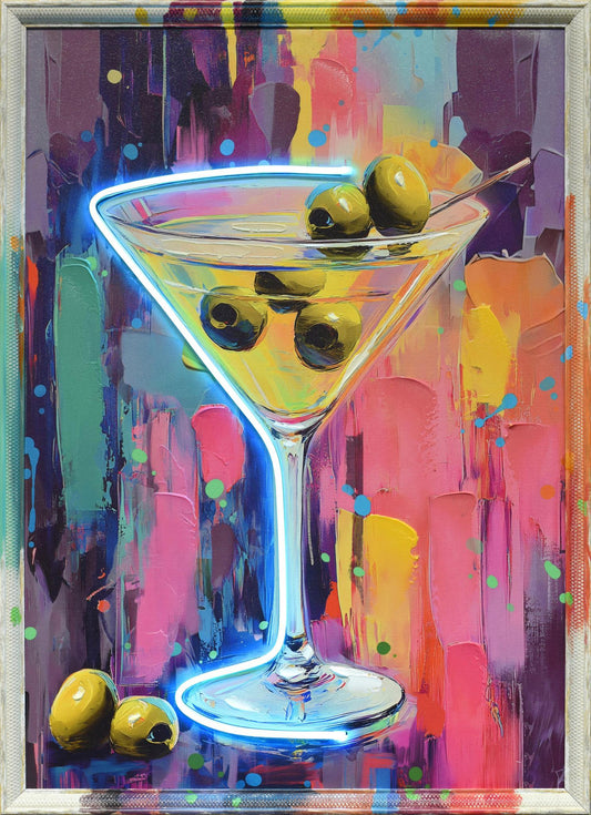 Olive Splash - 21" x 29" Framed Wall Art - Yellow