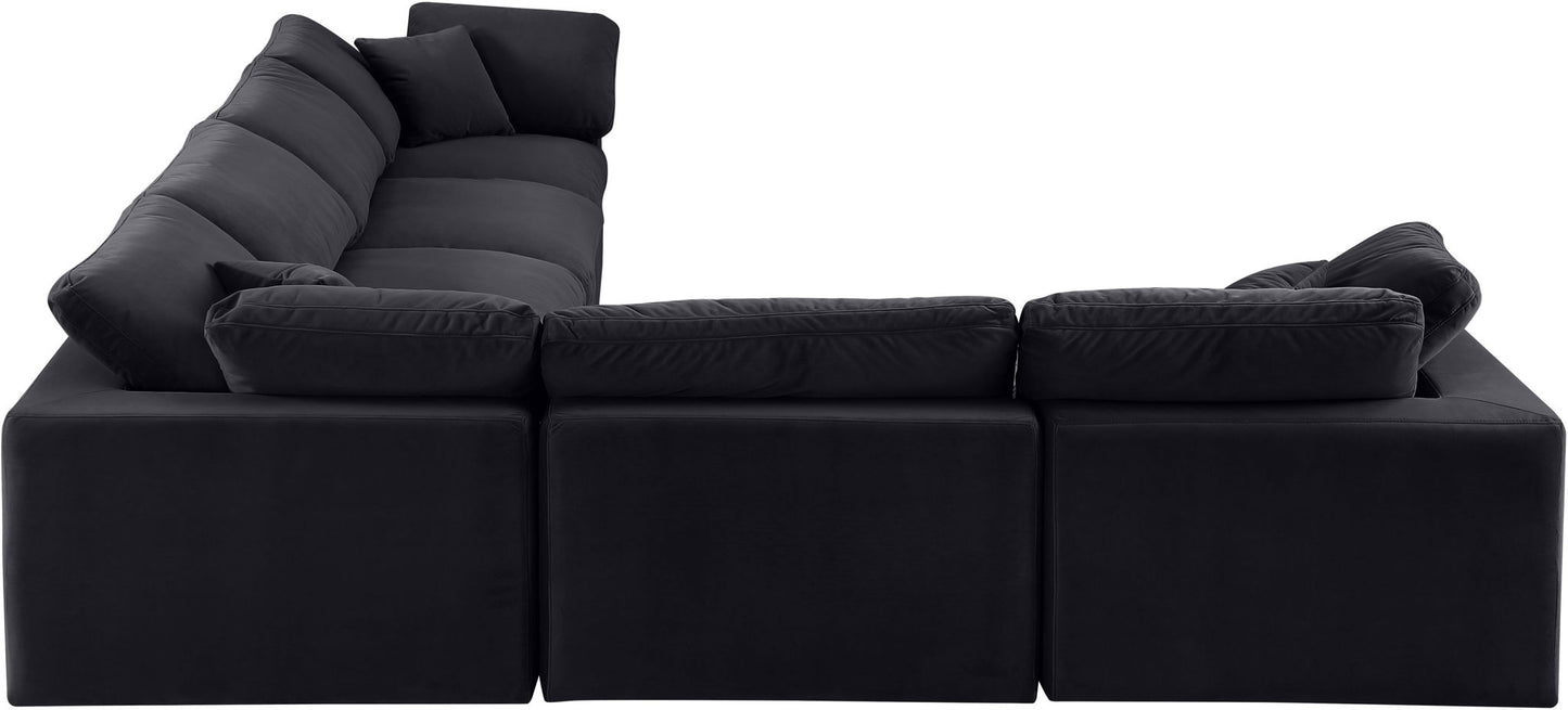 Comfy - 6 Piece Velvet Modular Corner Sectional