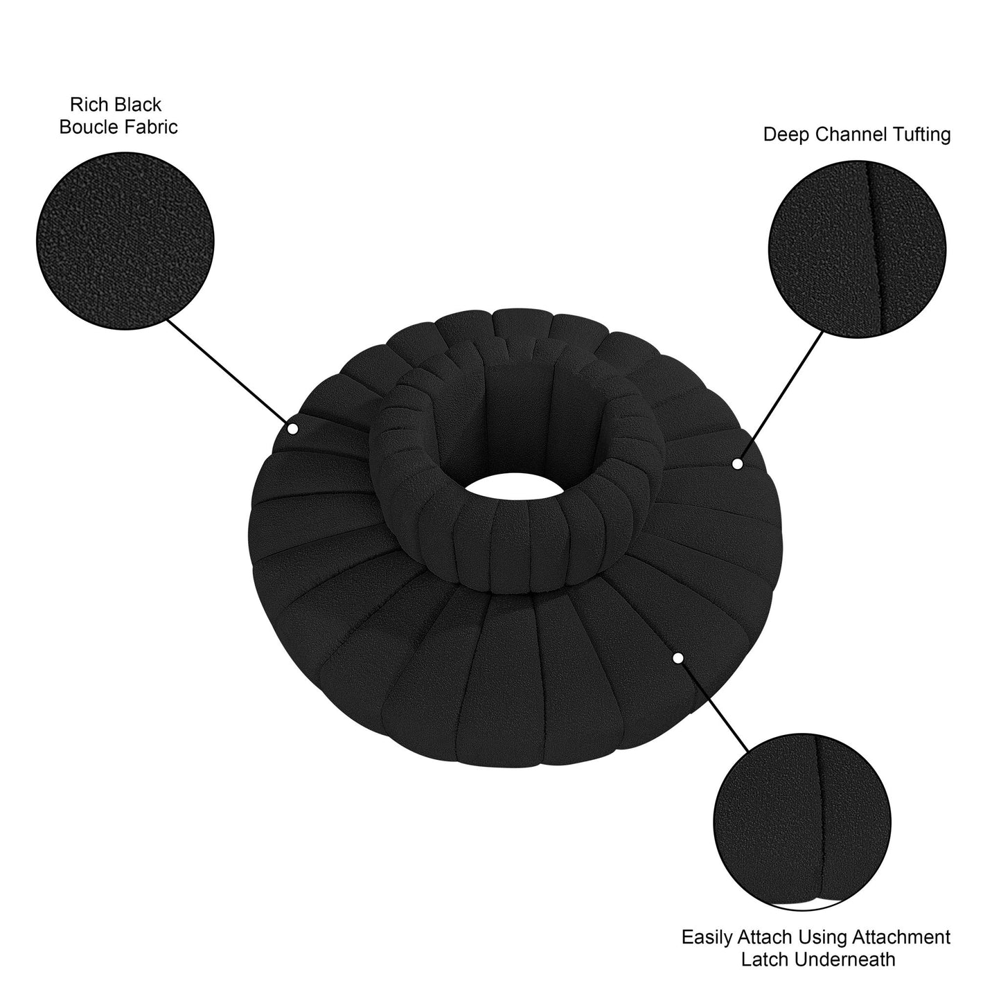 Arc - Boucle Fabric 8 Piece Round Modular Sofa