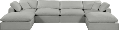 Comfy - 6 Piece Linen Modular Double Chaise Sectional