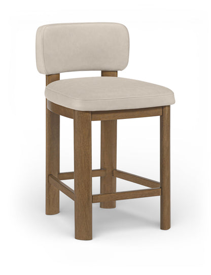 Paloma - Faux Leather Upholstered Counter Stool (Set of 2) - Brown Frame