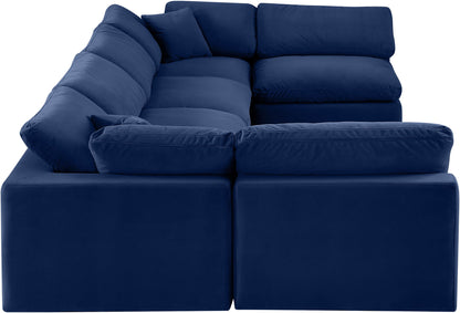 Comfy - 6 Piece Velvet Modular Armless Sectional