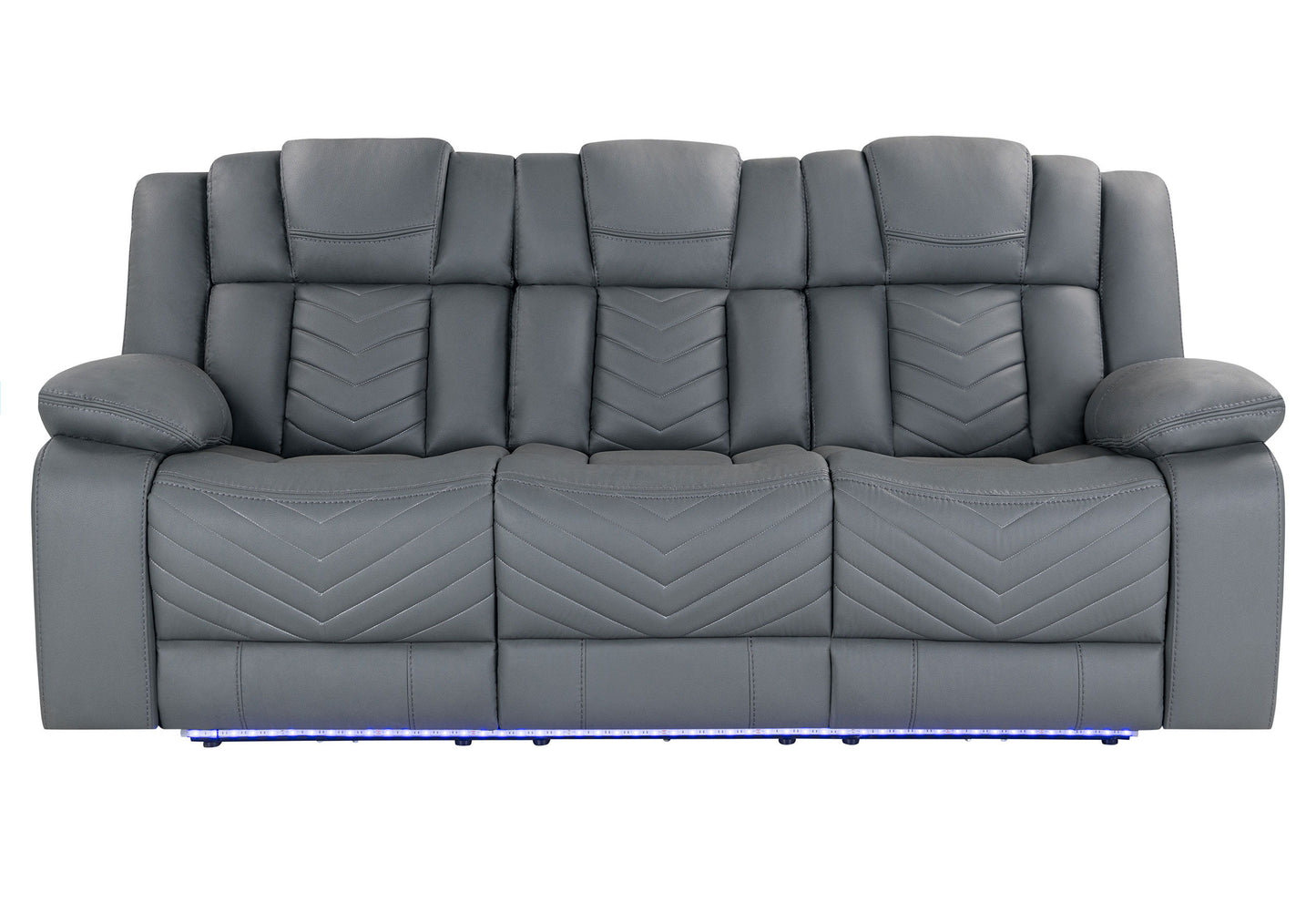 U7068 - 3 Piece Living Room Set (10 Power Reclining Sofa / Power Console Reclining Loveseat / Power Recliner With LED) - Gray