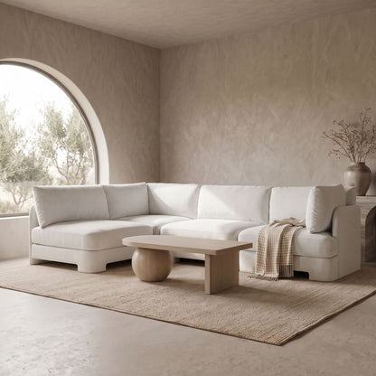 Hammond - Velvet Performance Fabric Upholstered 4 Piece Armless Sectional