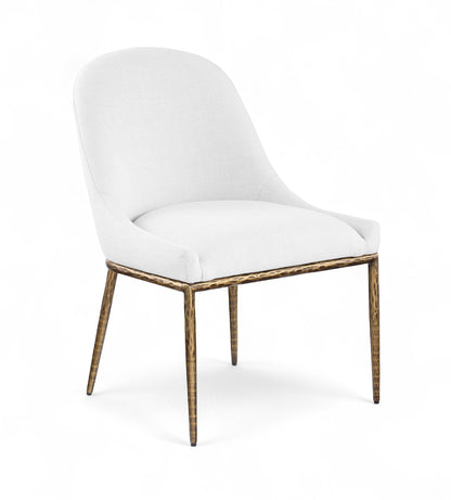 Ferro - Upholstered Dining Side Chair With Brushed Gold Legs