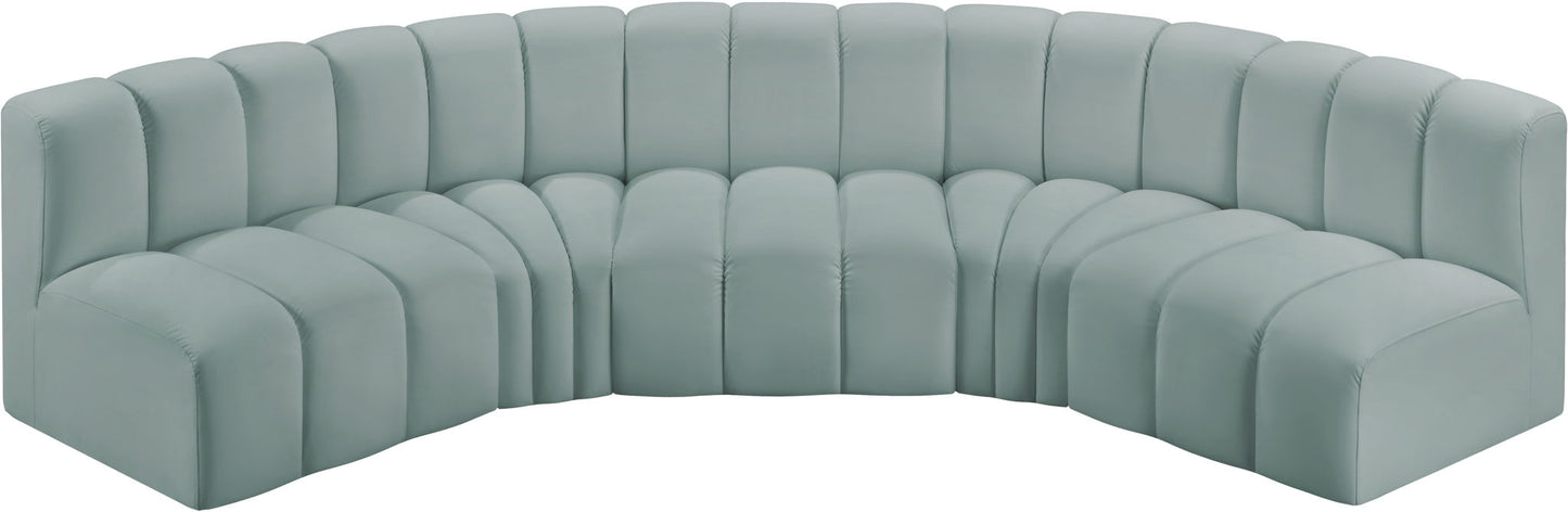 Arc - Faux Leather 5 Piece U-Shaped Modular Sofa