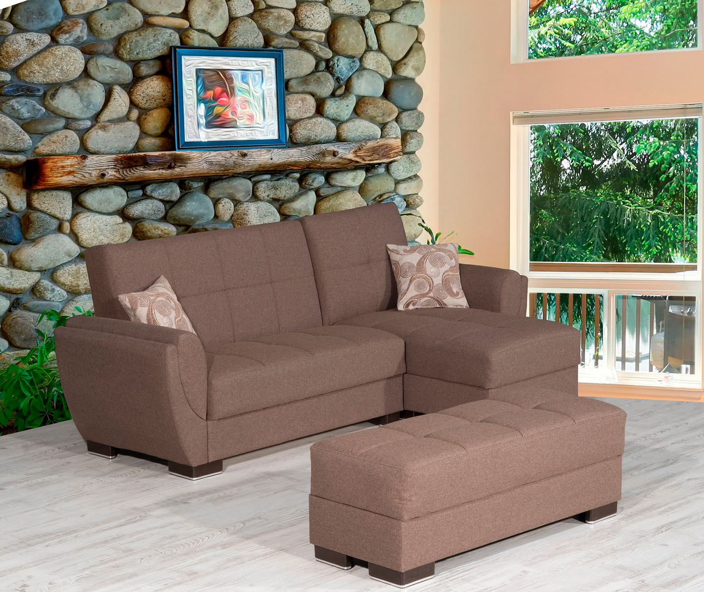 Ottomanson Armada Air - Upholstered Ottoman With Storage - Polyester