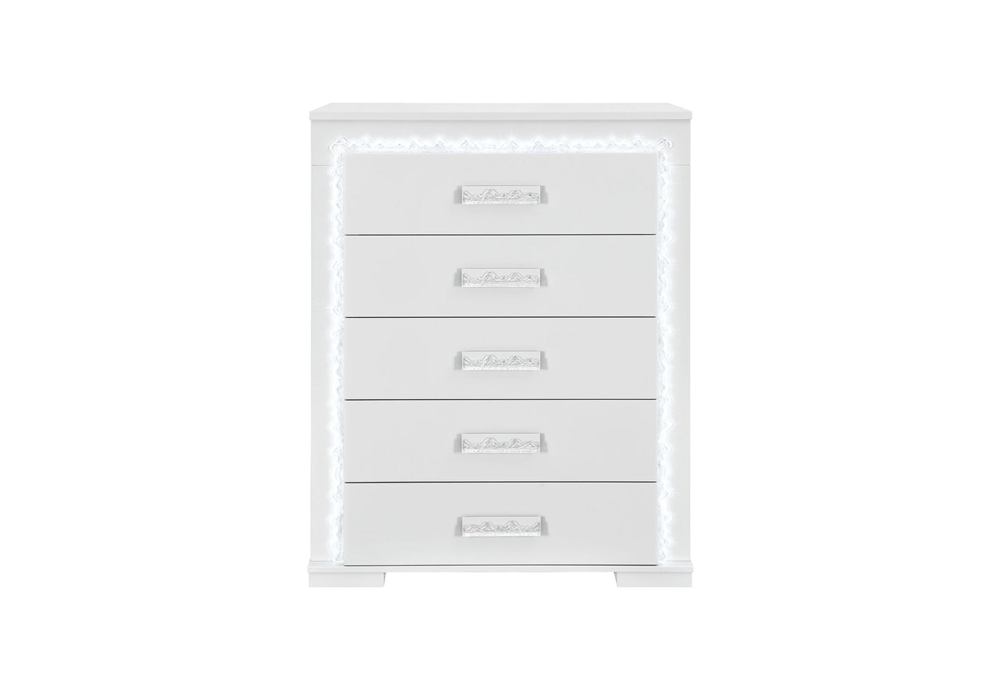 Naomi - 5 Piece Full Bedroom Set - Silver