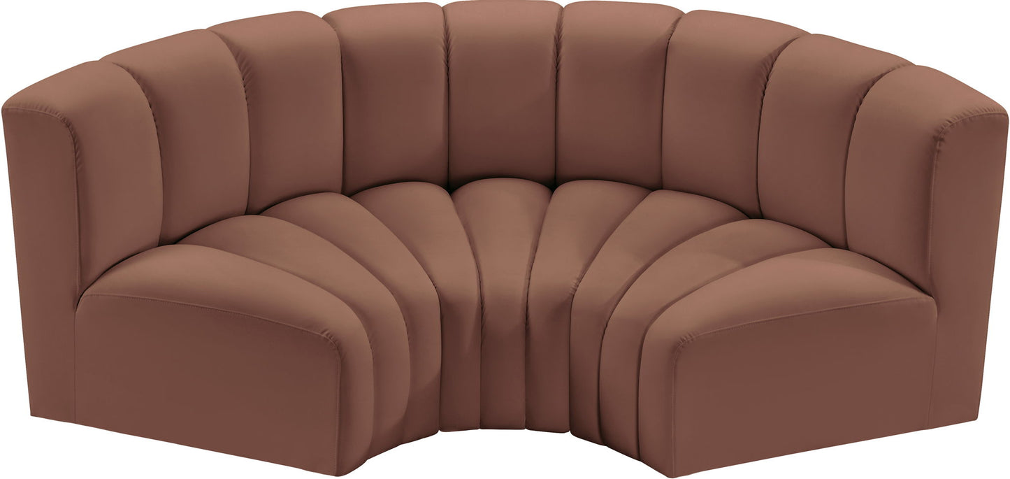 Arc - Faux Leather 3 Piece Modular U-Shaped Sofa