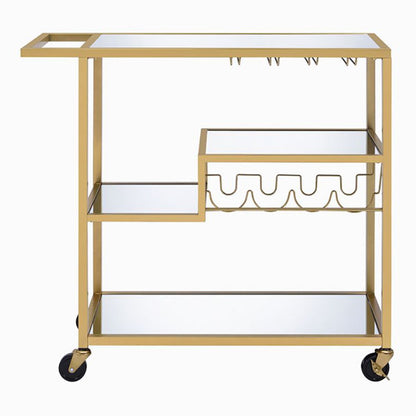 Adamsen - Serving Cart - Mirrored & Champagne