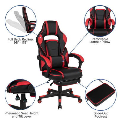 Flash Furniture - 2 Piece Gaming Desk & Chair Set - Black / Red