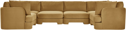 Hammond - Velvet Performance Fabric Upholstered 6 Piece U-Shaped Sectional