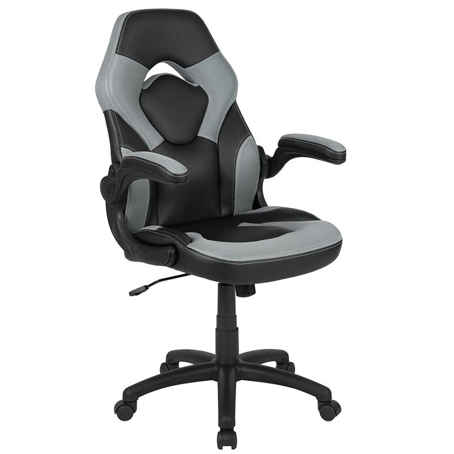 Flash Furniture - 2 Piece Racing Chair And Gaming Desk Set - Black / Gray