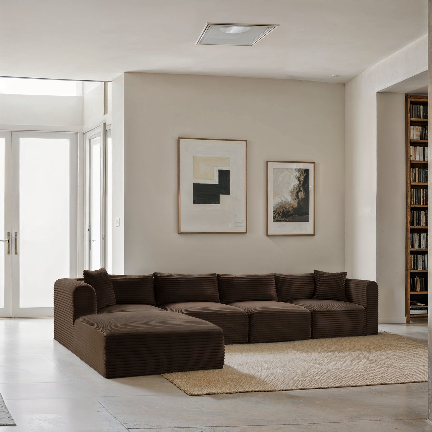 Shaggy - 5 Piece Modular Sectional With Ottoman