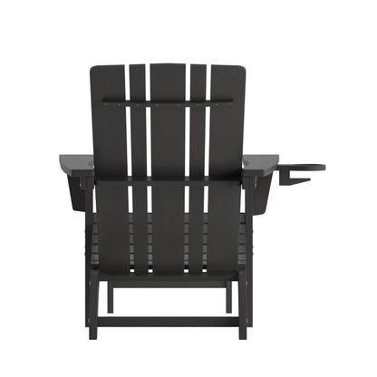 Flash Furniture - Ottoman Chair-Cupholder - Black