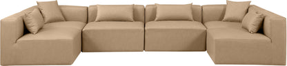 Cube - 6 Piece Modular Armless Sectional - Tan