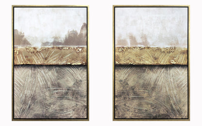 Hand Painted Textured Canvas (Set of 2) - Dark Gray