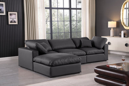 Comfy - 4 Piece Faux Leather Modular Sectional With Chaise