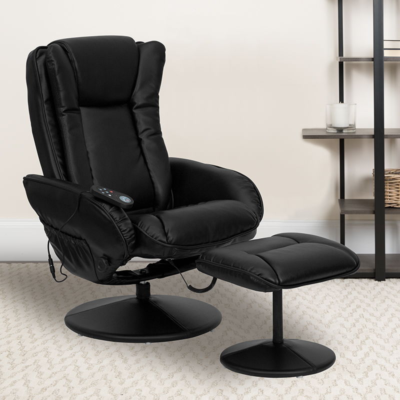 Flash Furniture - Multiple Position Massage Recliner - Black