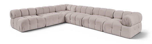 Orin - Velvet 6 Piece Modular L-Shaped Sectional