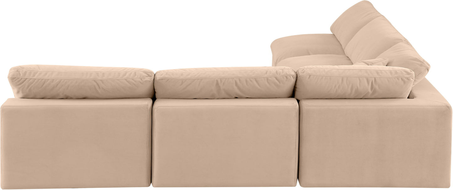Comfy - 5 Piece Velvet Modular Corner Armless Sectional
