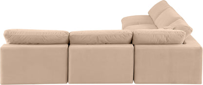 Comfy - 5 Piece Velvet Modular Corner Armless Sectional