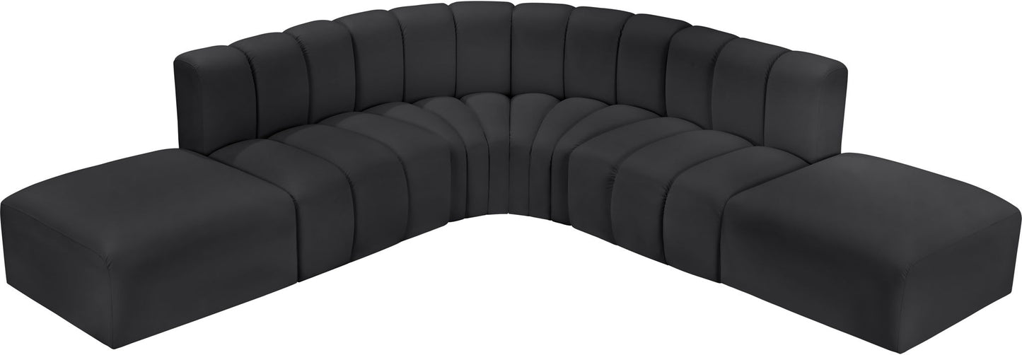 Arc - Faux Leather 6 Piece Corner Modular Sofa