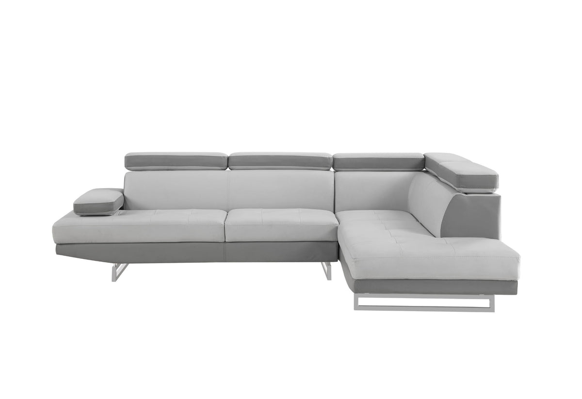 U9784 - Right Arm Facing Sectional - Light Gray / Dark Gray