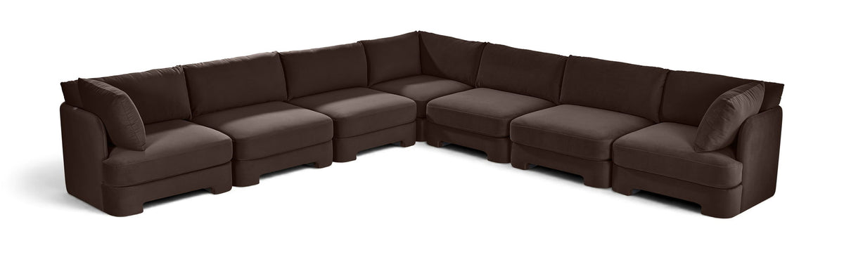 Hammond - Velvet Performance Fabric Upholstered 7 Piece Corner Sectional