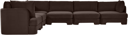 Hammond - Velvet Performance Fabric Upholstered 6 Piece Corner Sectional