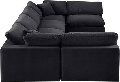 Comfy - 6 Piece Velvet Modular Armless Sectional