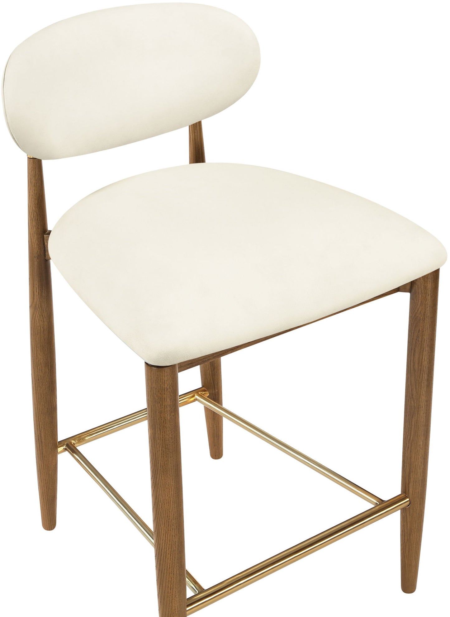 Riccio - Stool - Walnut And Gold Frame