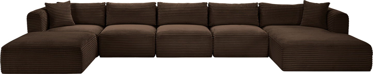 Shaggy - 6 Piece Modular Sectional With Chaise And Ottoman