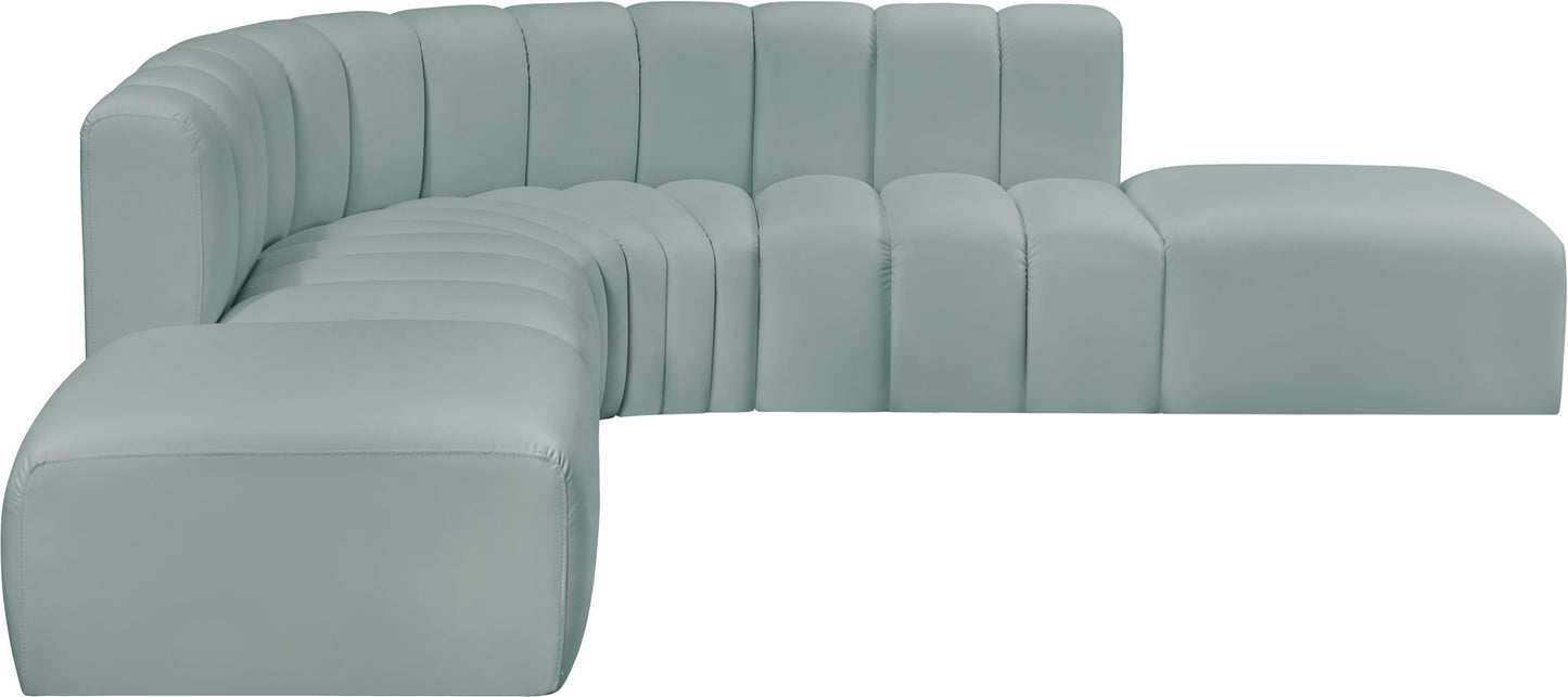 Arc - Faux Leather 6 Piece Corner Modular Sofa