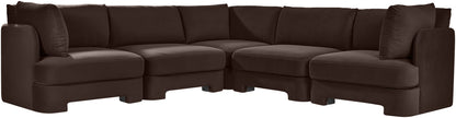Hammond - Velvet Performance Fabric Upholstered 5 Piece Corner Sectional
