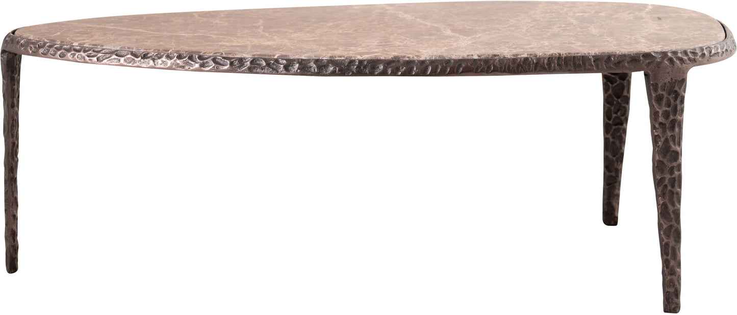 Gild - Aluminum Base And Genuine Marble Top Table - Bronze Finish