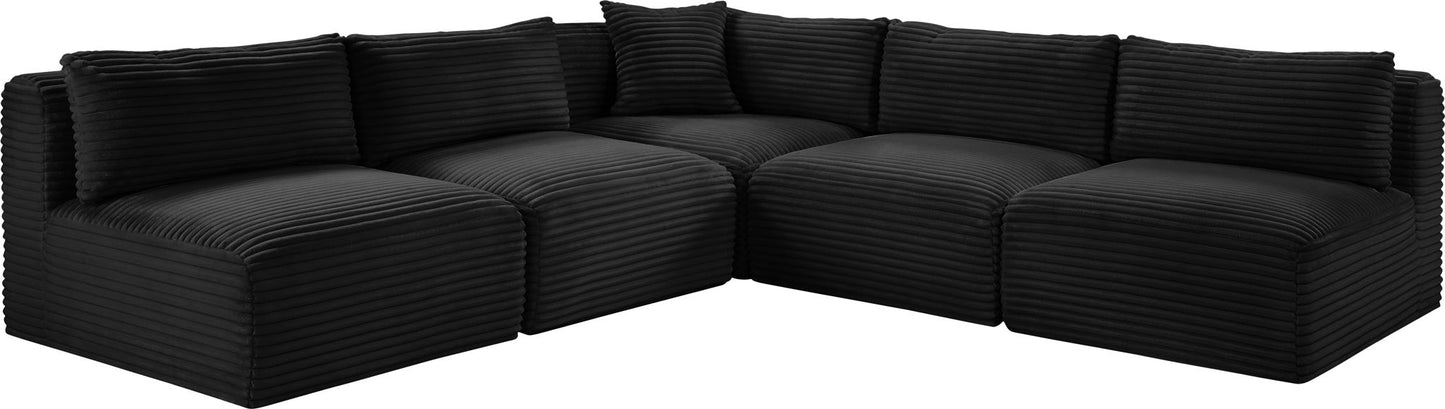 Shaggy - 5 Piece Modular Corner Armless Sectional