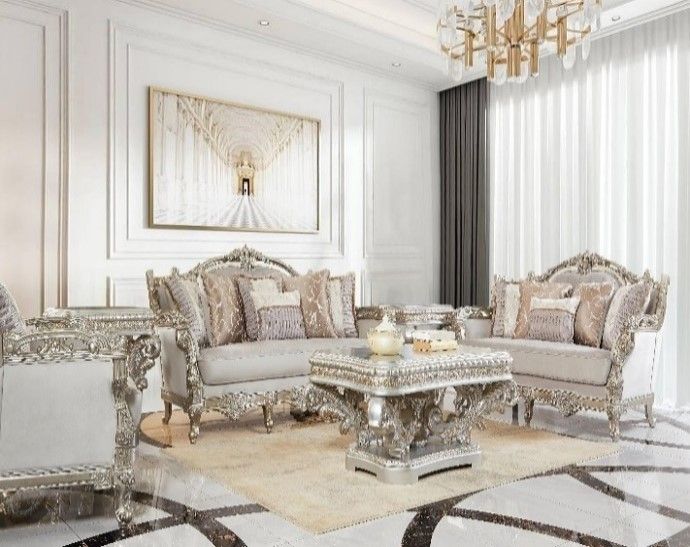 HD-1609 - Chair - Silver With Gold Highlighting