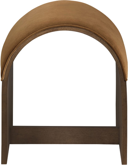 Sable - Velvet Performance Fabric Upholstered Bench - Saddle