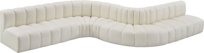 Arc - Faux Leather 8 Piece Curved Modular Sofa