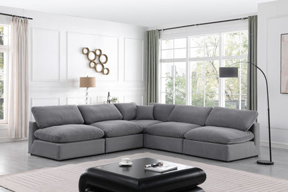 Comfy - 5 Piece Velvet Modular Corner Armless Sectional