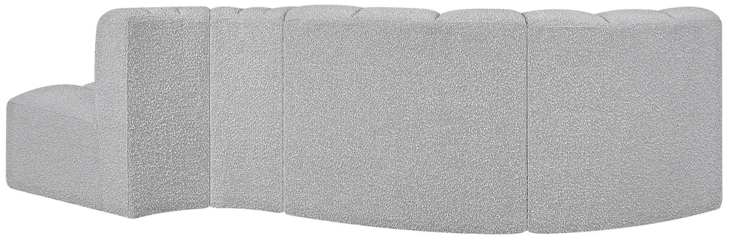 Arc - Boucle Fabric 4 Piece L-Shaped Modular Sofa