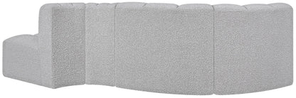 Arc - Boucle Fabric 4 Piece L-Shaped Modular Sofa