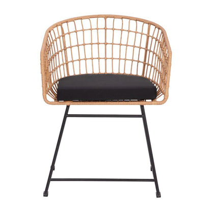 Flash Furniture - Rope Chair-Cushion (Set of 2) - Natural / Black
