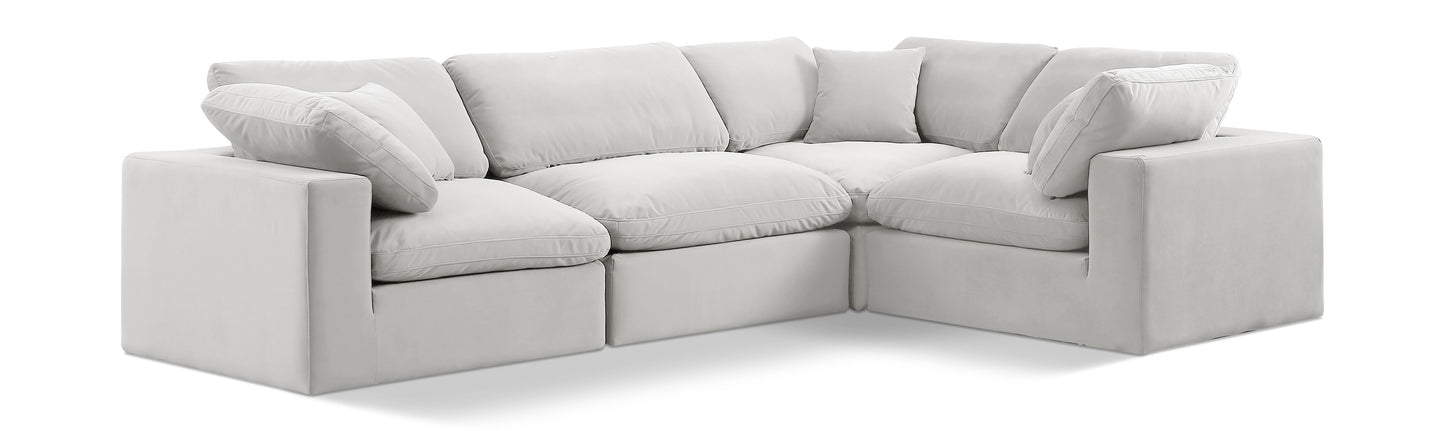 Comfy - 4 Piece Velvet Modular Sectional