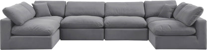 Comfy - 6 Piece Velvet Modular Armless Sectional