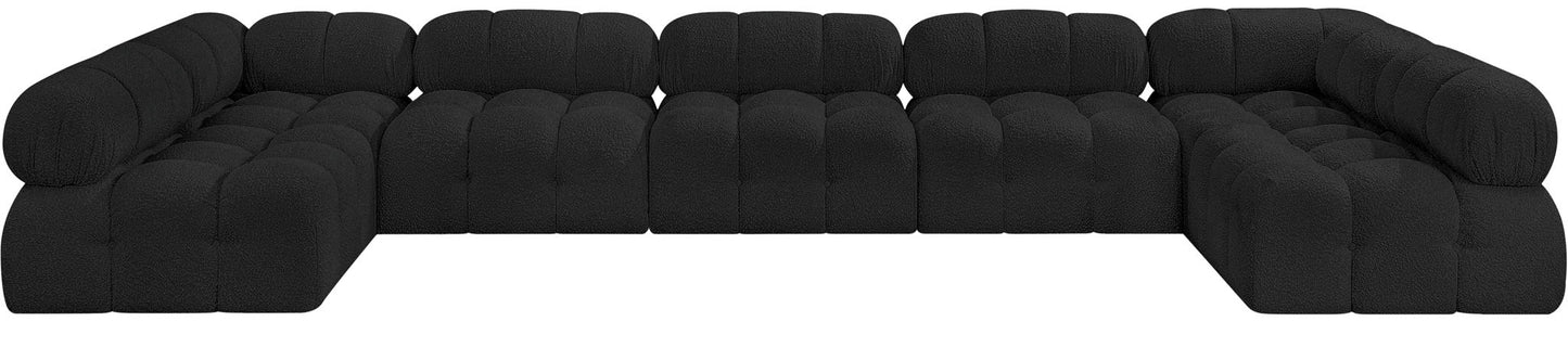 Ames - 7 Piece Boucle Fabric Modular Sectional
